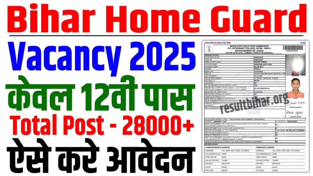 Bihar Home Guard Vacancy 2025