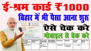 E-shram card payment status 2022