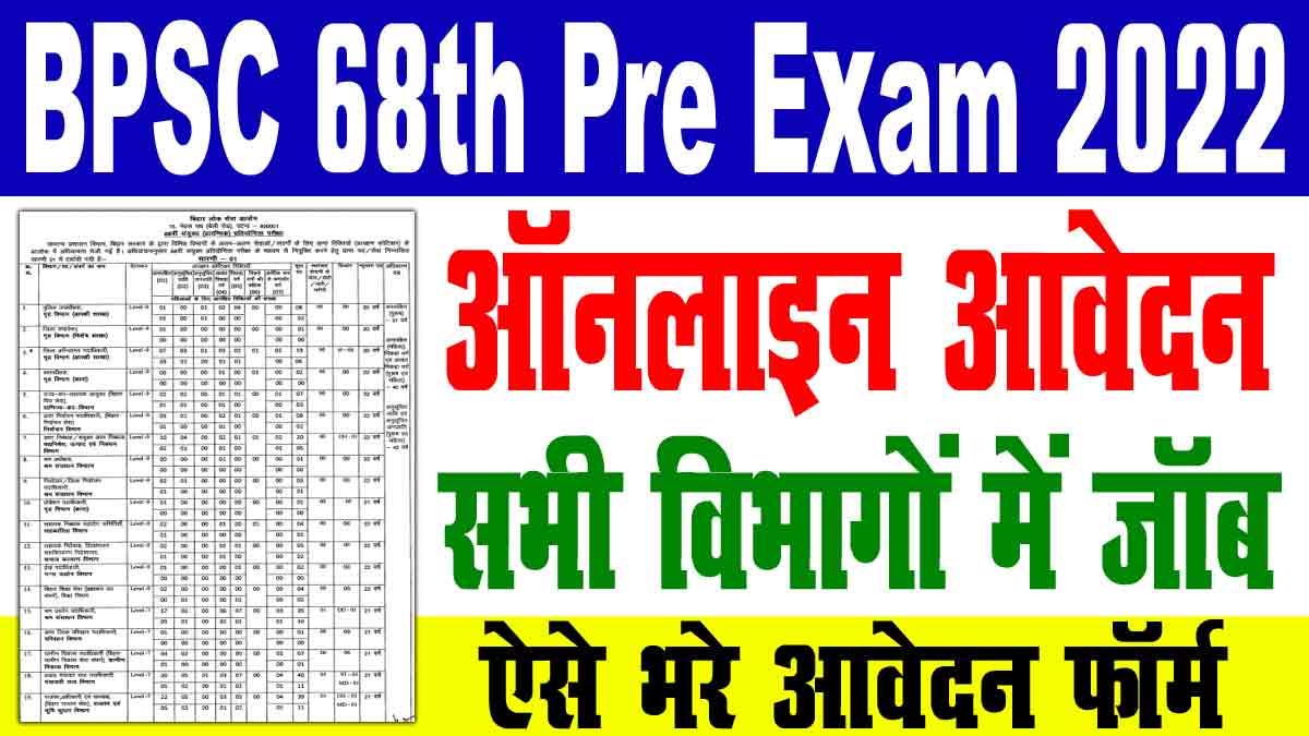 BPSC 68th Pre Exam Online Form 2022