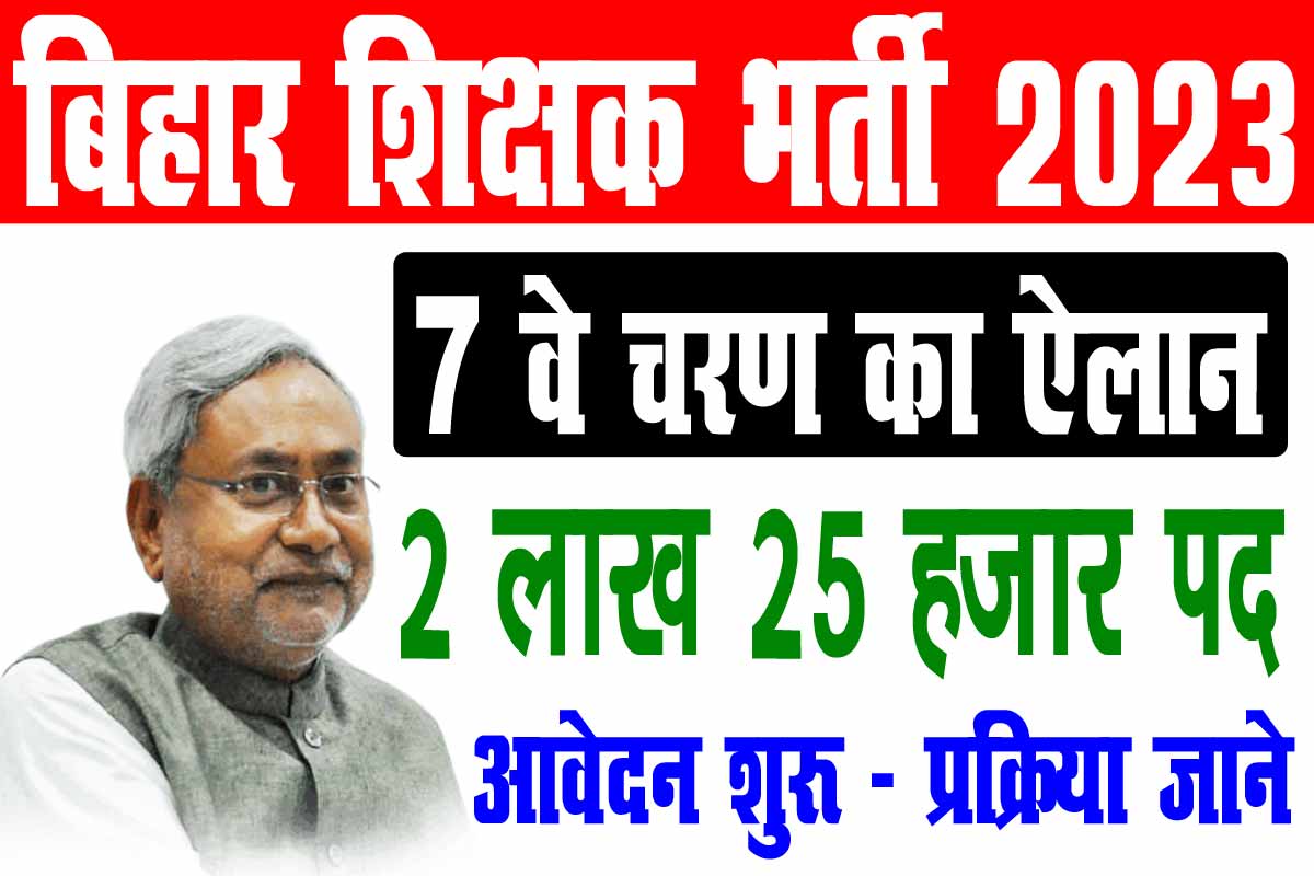 Bihar 7th Phase Teacher Vacancy 2023