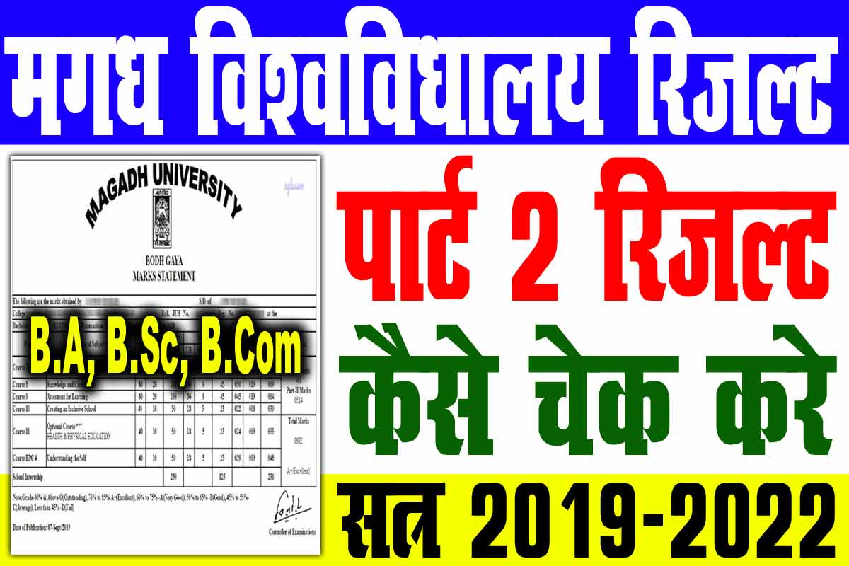 Magadh University Part 2 Result 2023