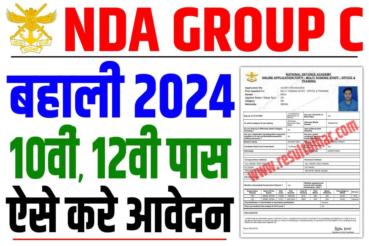 NDA Group C Recruitment 2024