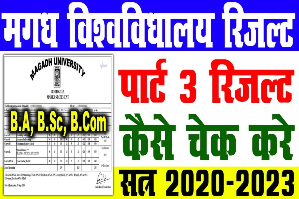 Magadh university part 3 result 2020-23