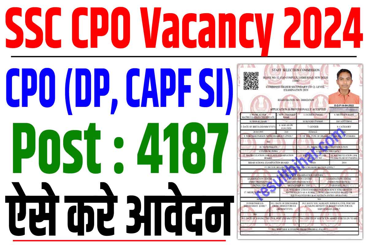 SSC CPO Vacancy 2024