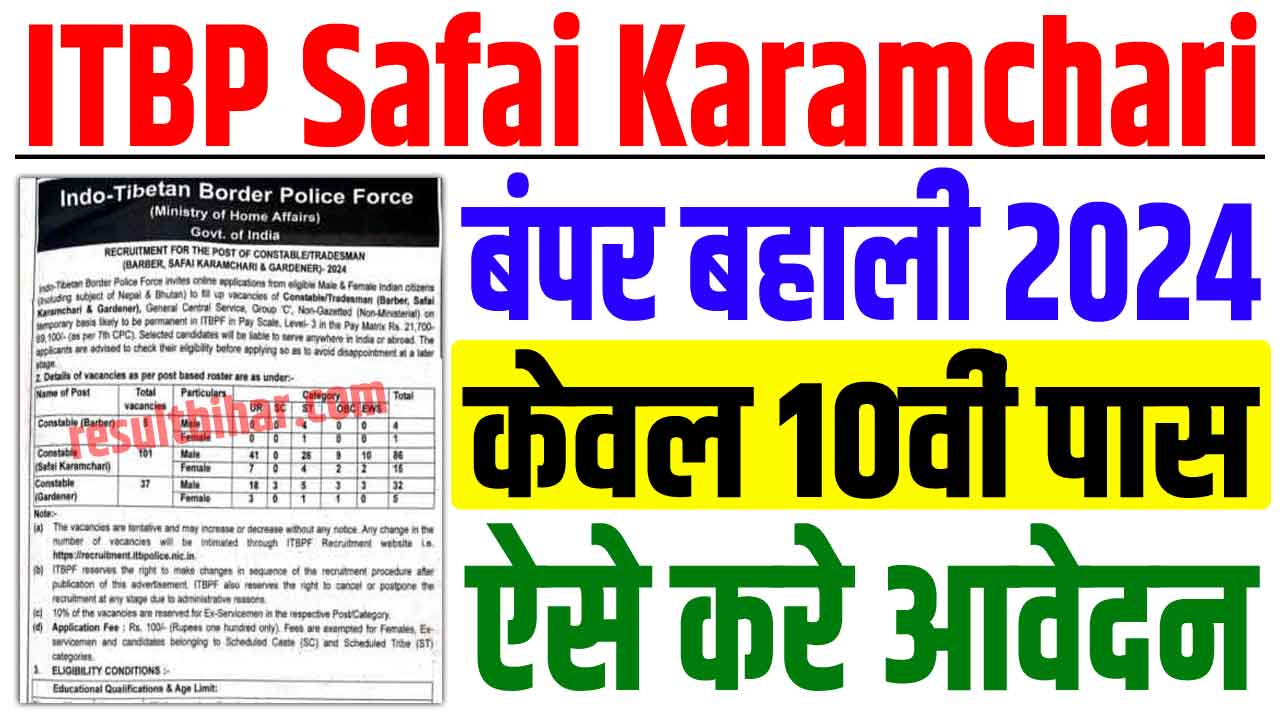 ITBP Safai Karamchari Vacancy 2024