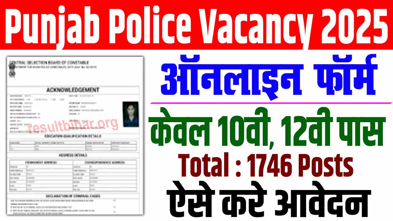 Punjab police constable recruitment 2025