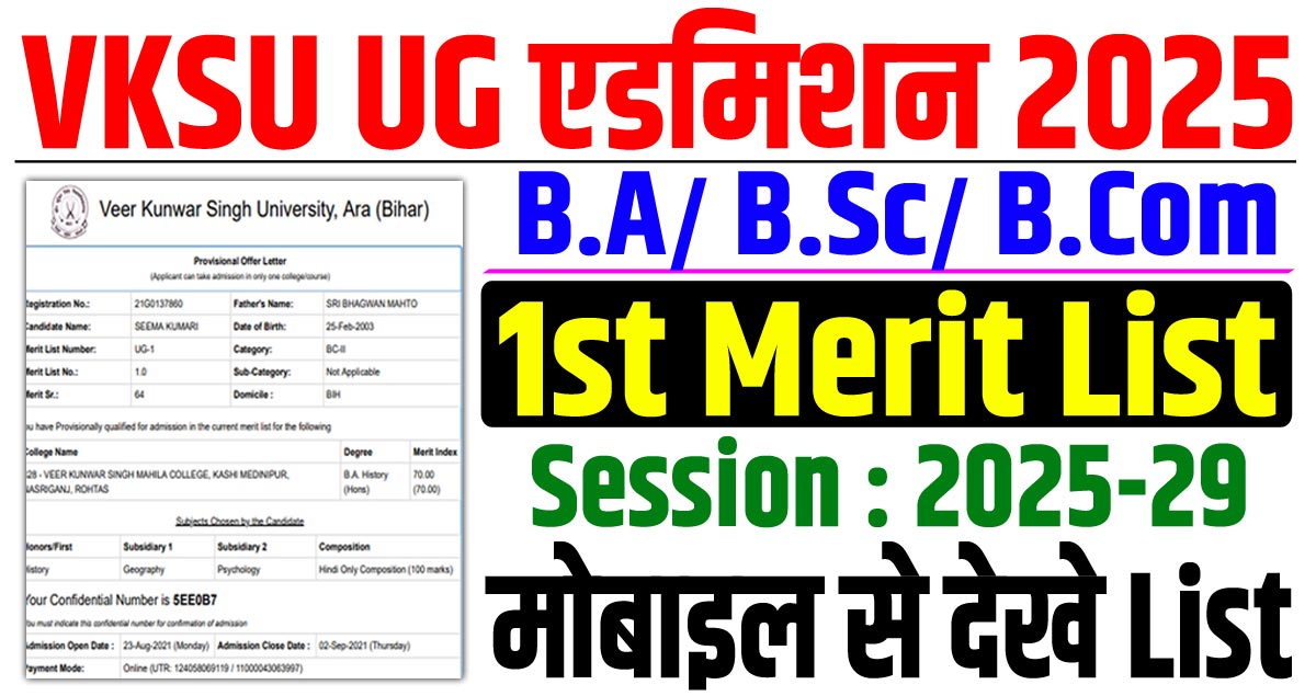 Vksu ug 1st merit list 2025-29