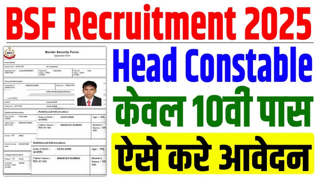 Bsf constable tradesman vacancy 2025