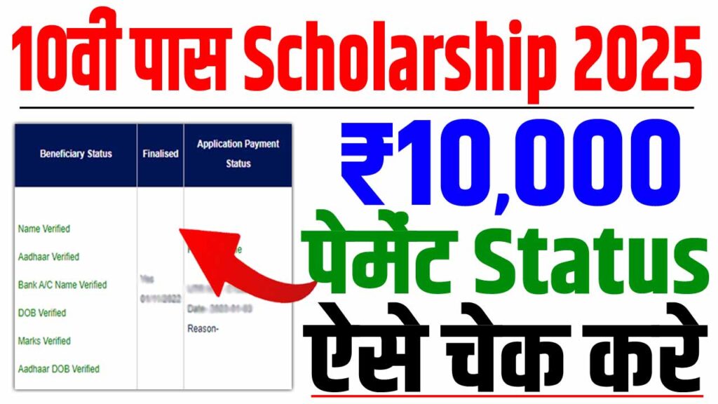 Bihar board 10th scholarship status check 2025