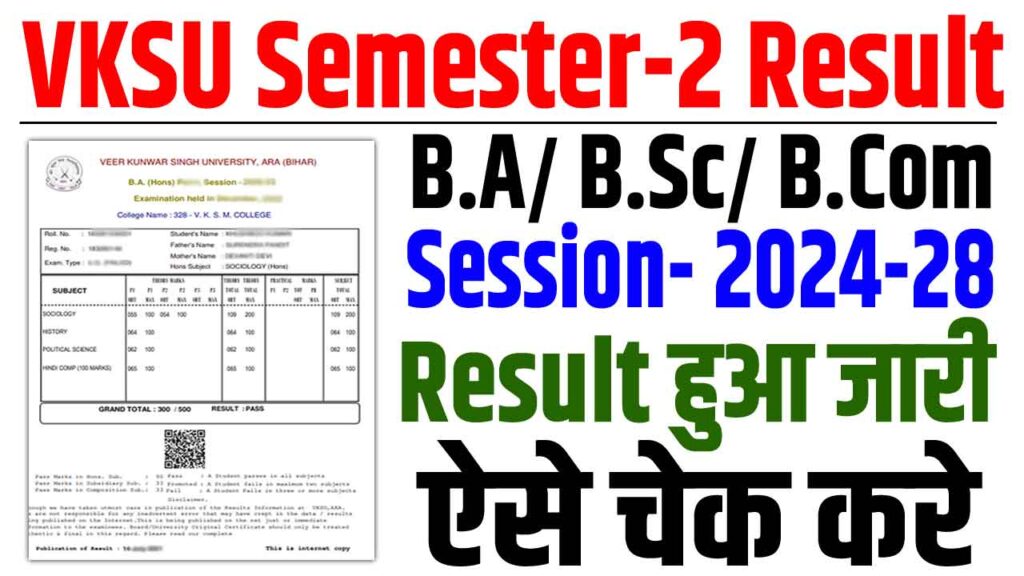 Vksu ug semester-2 result 2024-28